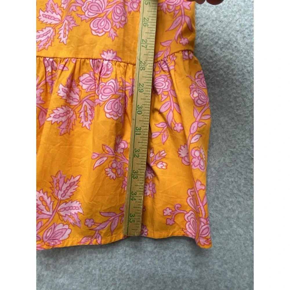 J Crew Womens Dress Size 6 Orange‎ Flowers Cotton Casual Cottagecore Romantic